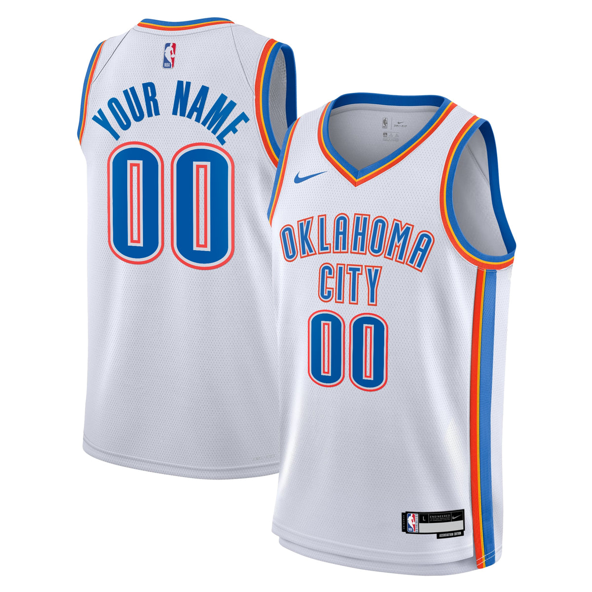 Oklahoma City Thunder Nike Association Swingman Jersey - Custom - Youth